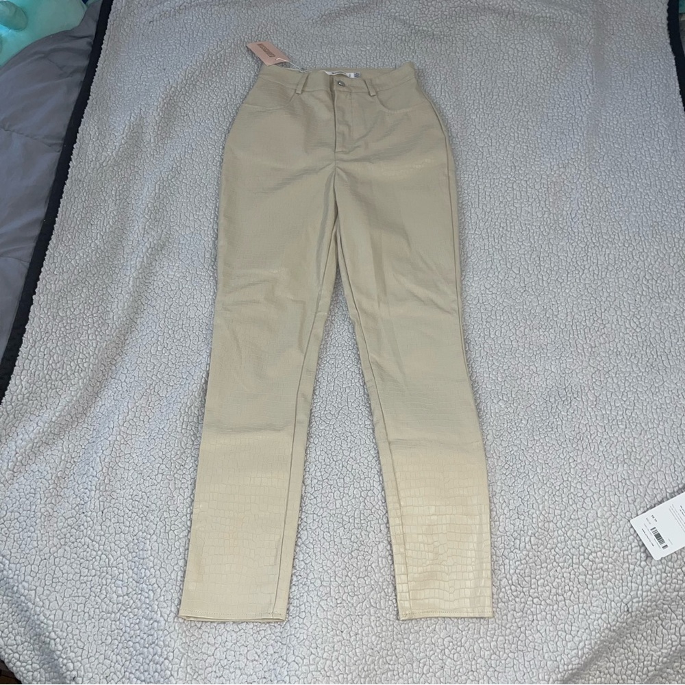 Missguided Faux Leather Trousers View 6